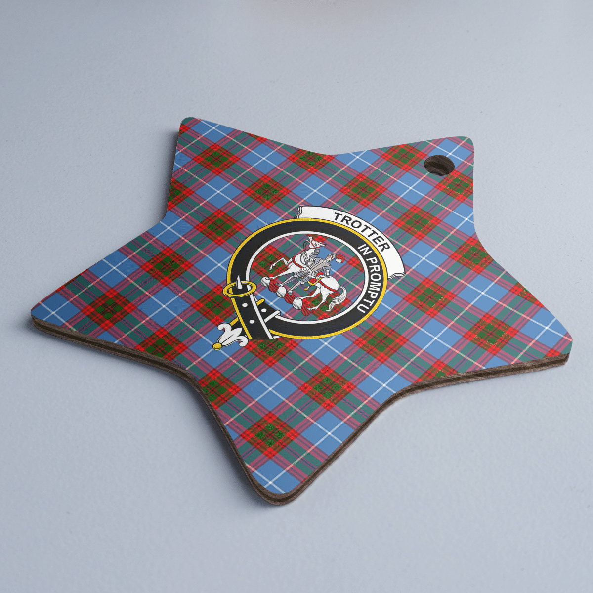 Clan Trotter Tartan Crest Star Ceramic Ornament WF71 Trotter Tartan Tartan Christmas   