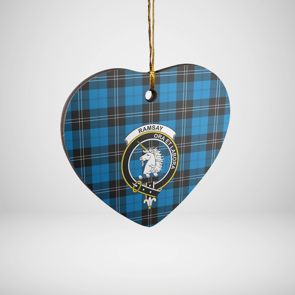 Clan Ramsay Blue Ancient Tartan Crest Heart Ceramic Ornament SL23 Ramsay Blue Ancient Tartan Tartan Christmas   