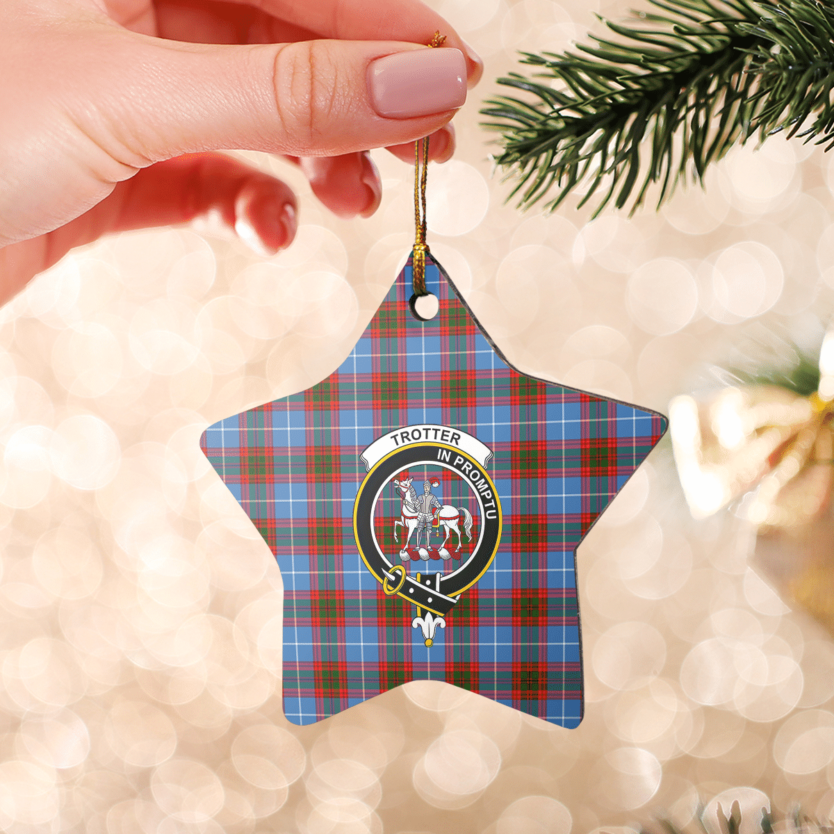 Clan Trotter Tartan Crest Star Ceramic Ornament WF71 Trotter Tartan Tartan Christmas   