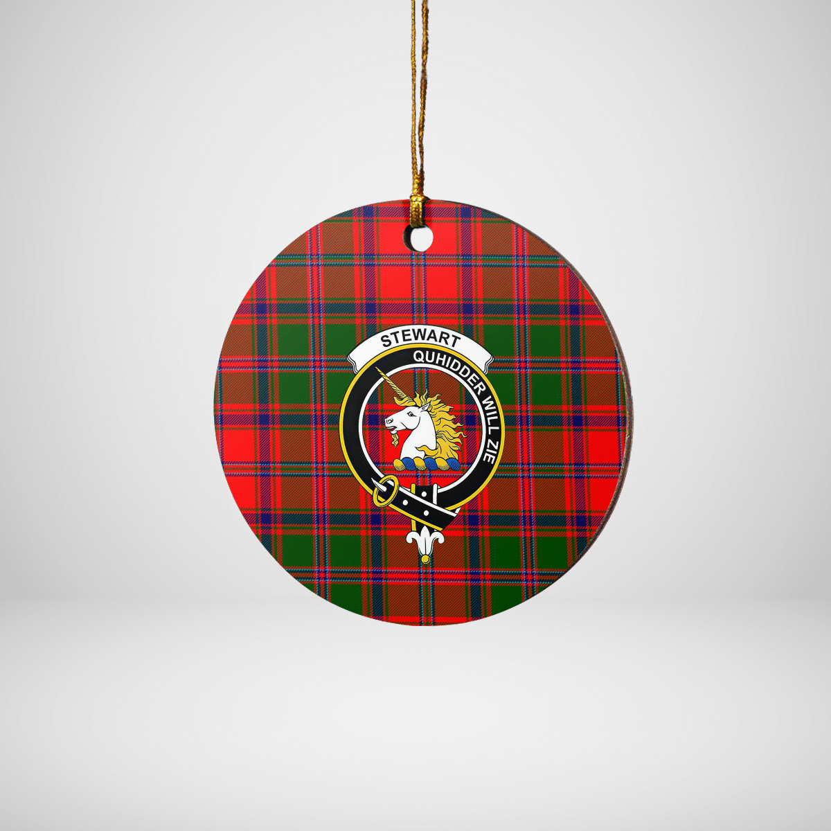 Clan Stewart of Appin Modern Tartan Crest Round Ceramic Ornament QT99 Stewart of Appin Modern Tartan Tartan Christmas   