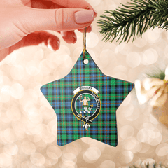 Clan Murray of Atholl Ancient Tartan Crest Star Ceramic Ornament PQ72 Murray of Atholl Ancient Tartan Tartan Christmas   