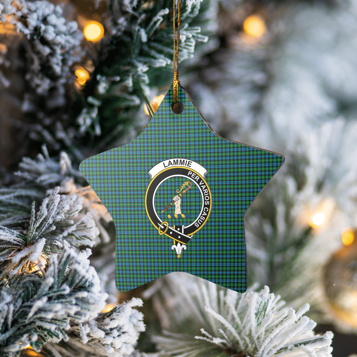 Clan Lammie Tartan Crest Star Ceramic Ornament OS99 Lammie Tartan Tartan Christmas   