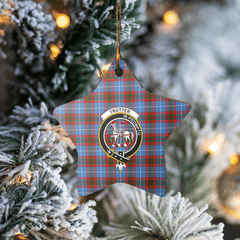 Clan Trotter Tartan Crest Star Ceramic Ornament WF71 Trotter Tartan Tartan Christmas   