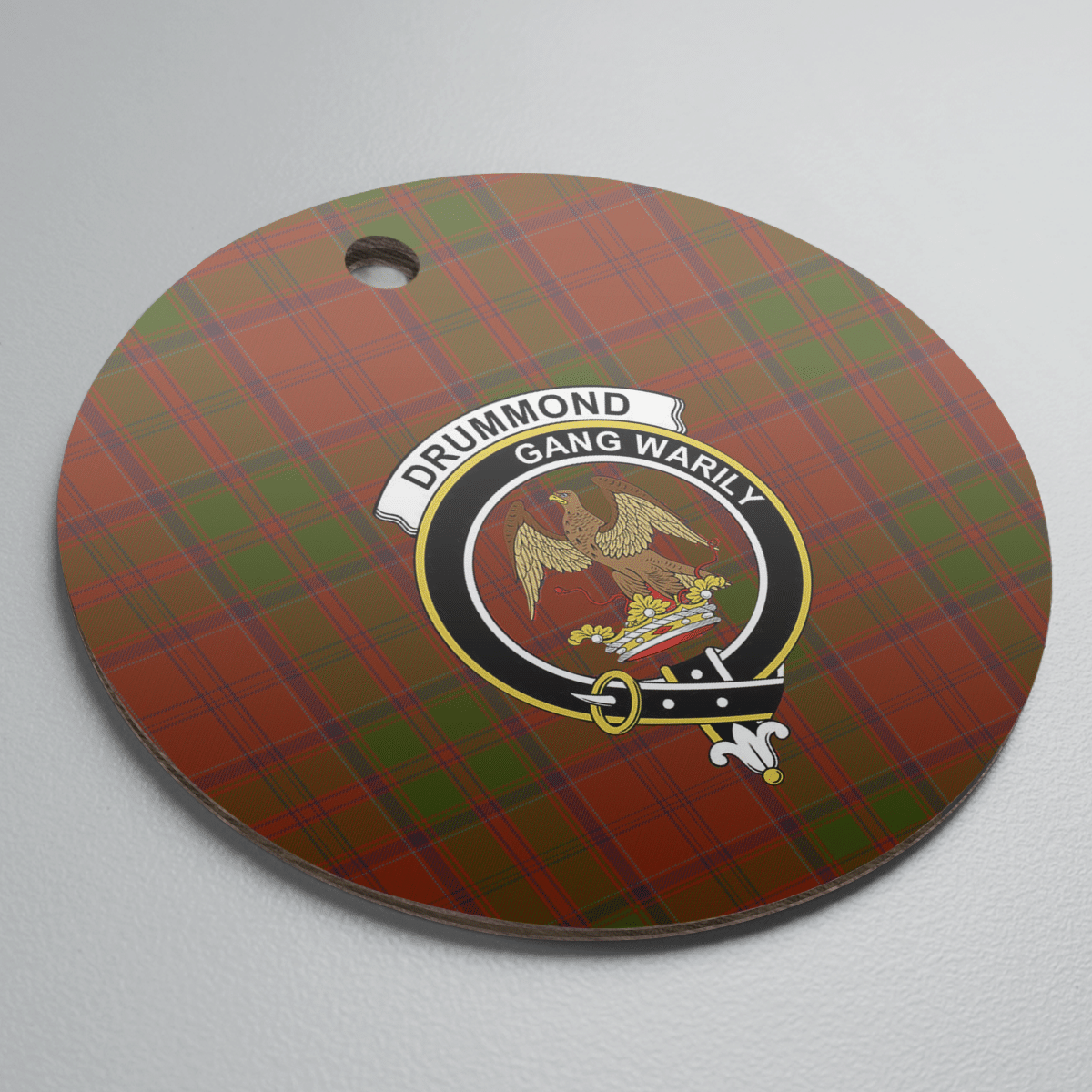 Clan Drummond Tartan Crest Round Ceramic Ornament KV52 Drummond Tartan Tartan Christmas   