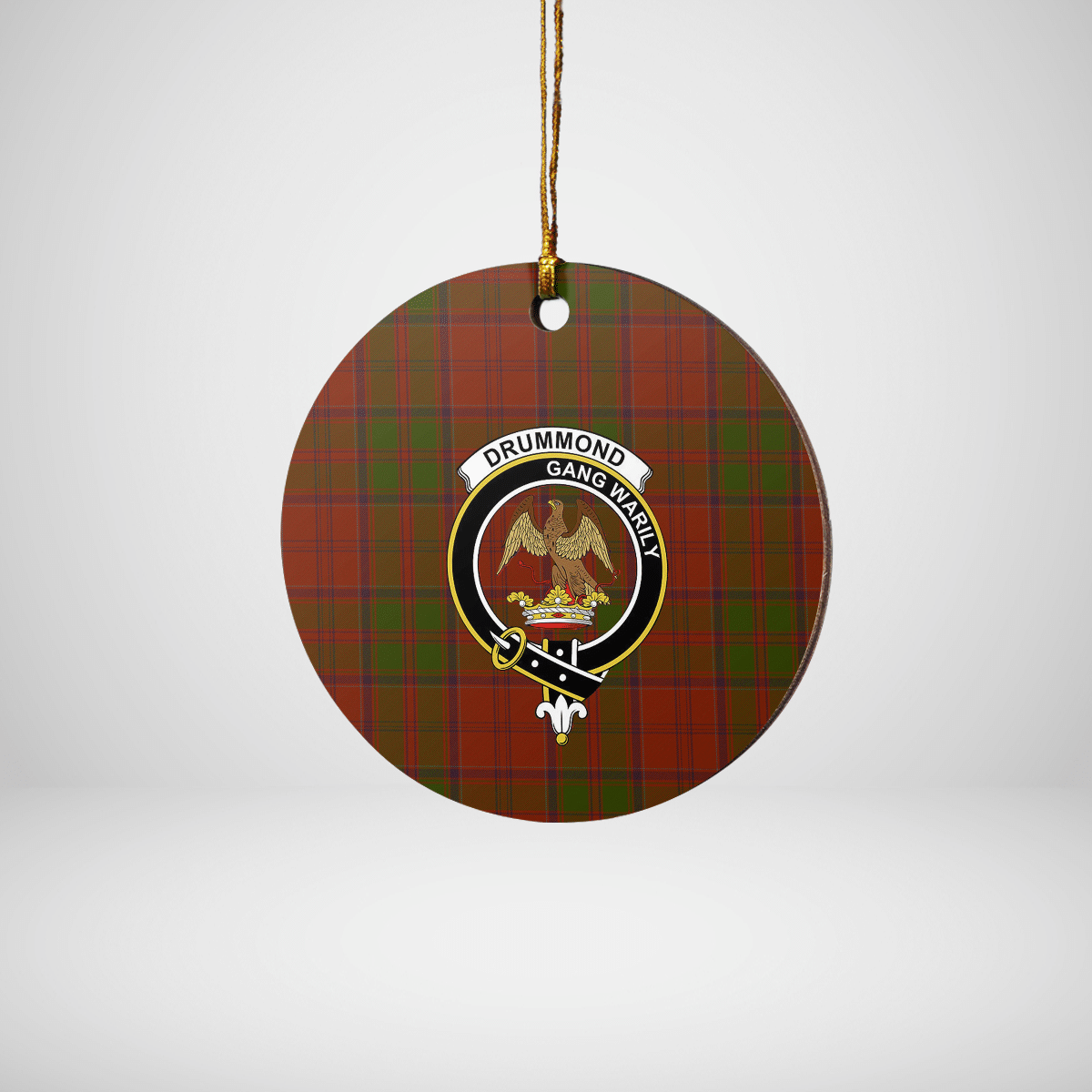 Clan Drummond Tartan Crest Round Ceramic Ornament KV52 Drummond Tartan Tartan Christmas   