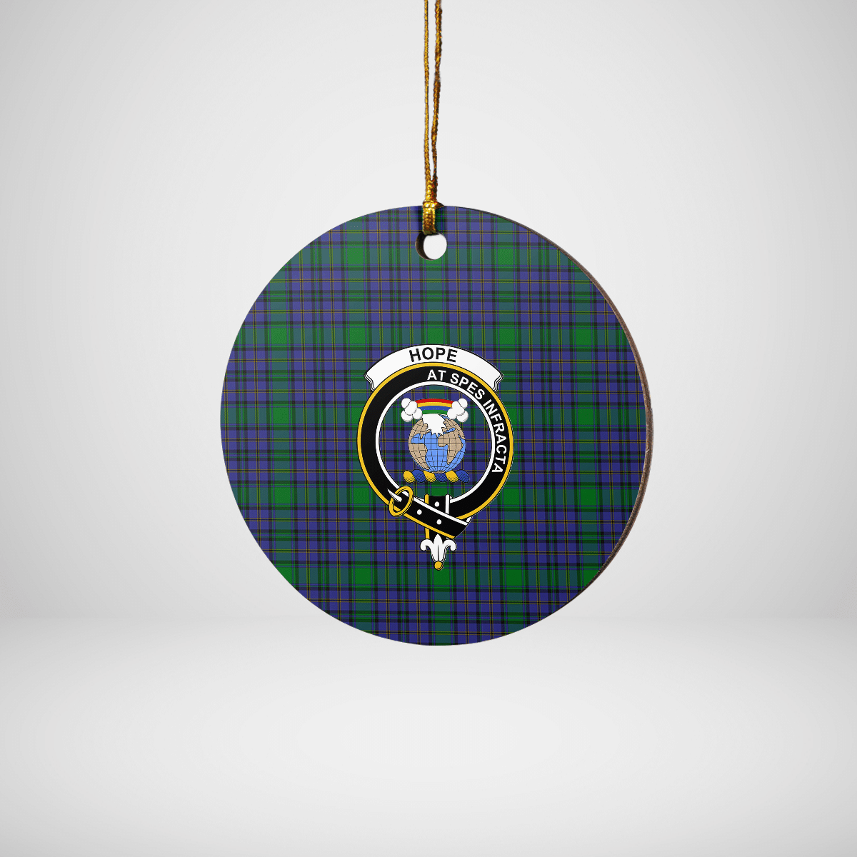 Clan Hope Tartan Crest Round Ceramic Ornament KD33 Hope Tartan Tartan Christmas   