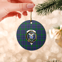 Clan Hope Tartan Crest Round Ceramic Ornament KD33 Hope Tartan Tartan Christmas   