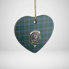 Clan Cockburn Ancient Tartan Crest Heart Ceramic Ornament OL27 Cockburn Ancient Tartan Tartan Christmas   