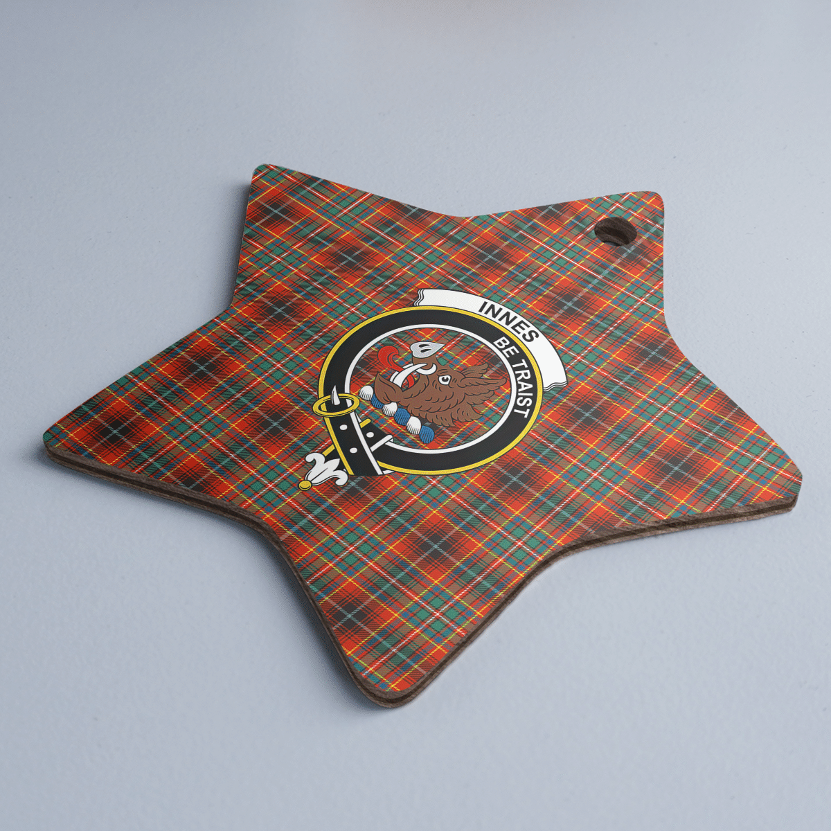 Clan Innes Ancient Tartan Crest Star Ceramic Ornament JT96 Innes Ancient Tartan Tartan Christmas   