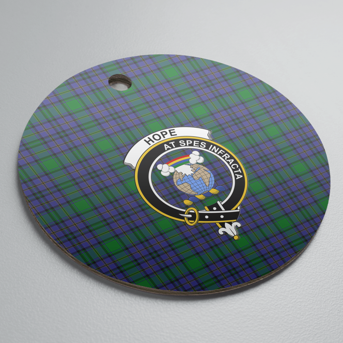 Clan Hope Tartan Crest Round Ceramic Ornament KD33 Hope Tartan Tartan Christmas   