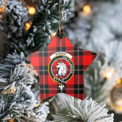 Clan Ramsay Modern Tartan Crest Star Ceramic Ornament KG99 Ramsay Modern Tartan Tartan Christmas   