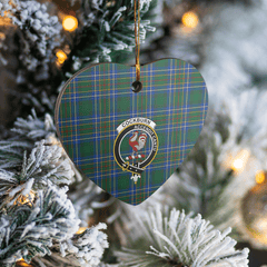 Clan Cockburn Ancient Tartan Crest Heart Ceramic Ornament OL27 Cockburn Ancient Tartan Tartan Christmas   