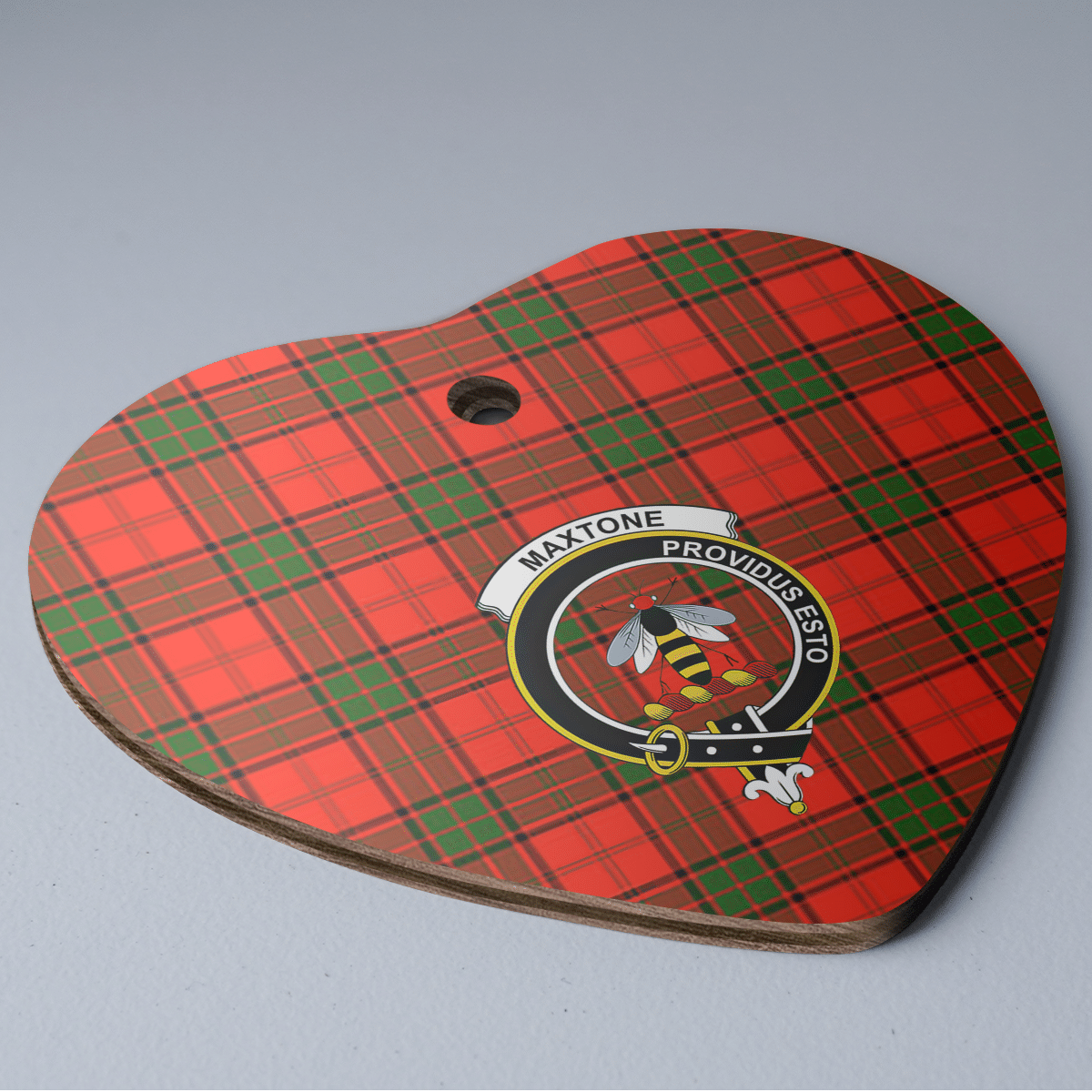 Clan Maxtone Tartan Crest Heart Ceramic Ornament OA81 Maxtone Tartan Tartan Christmas   