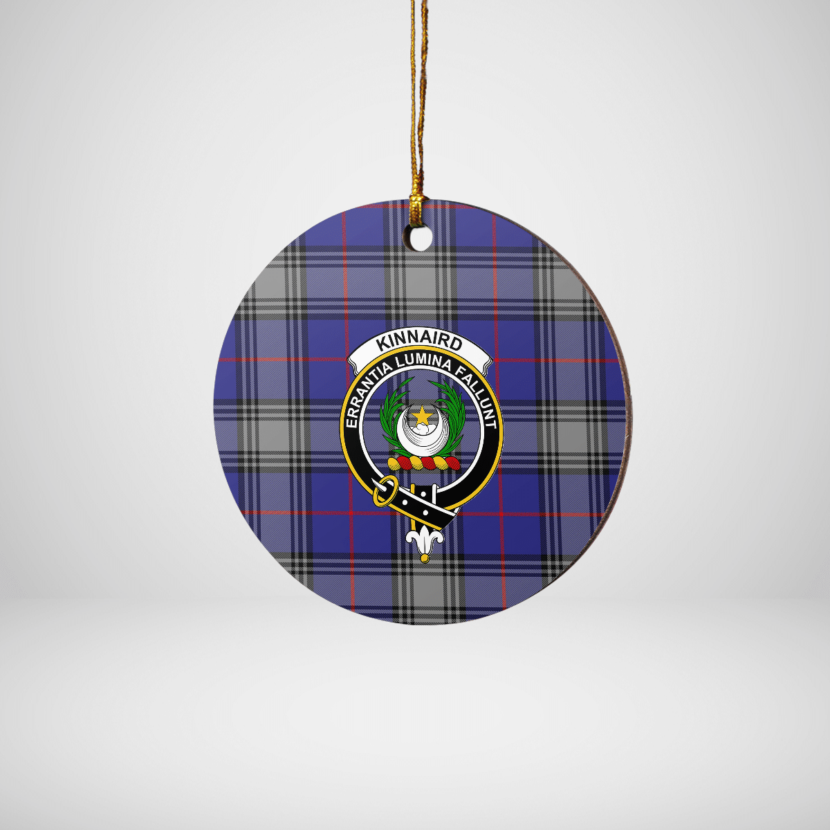 Clan Kinnaird Tartan Crest Round Ceramic Ornament NE63 Kinnaird Tartan Tartan Christmas   