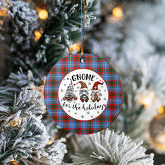 Clan Skirving (Edinburgh) Tartan Tartan Crest Gnome Round Ceramic Ornament DA93 Skirving (Edinburgh) Tartan Tartan Christmas   