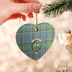 Clan Whitelaw Tartan Crest Heart Ceramic Ornament SM74 Whitelaw Tartan Tartan Christmas   