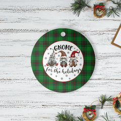 Clan Halkerston Tartan Tartan Crest Gnome Round Ceramic Ornament SG81 Halkerston Tartan Tartan Christmas   