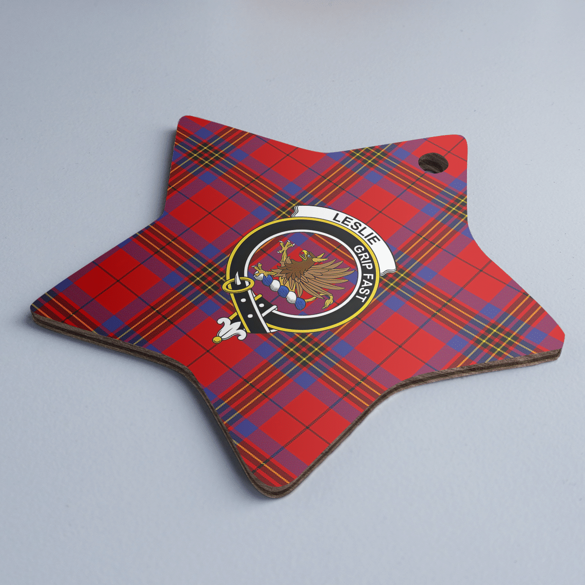 Clan Leslie Modern Tartan Crest Star Ceramic Ornament TN51 Leslie Modern Tartan Tartan Christmas   