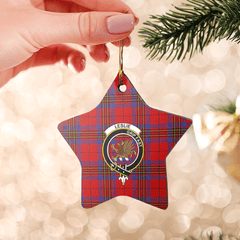 Clan Leslie Modern Tartan Crest Star Ceramic Ornament TN51 Leslie Modern Tartan Tartan Christmas   