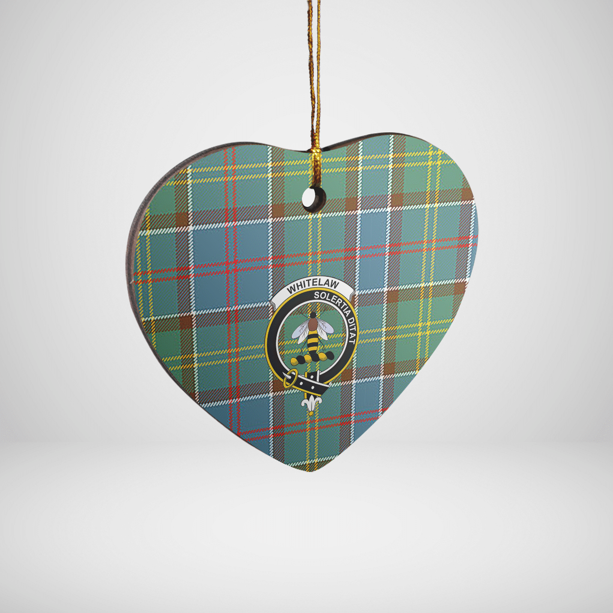 Clan Whitelaw Tartan Crest Heart Ceramic Ornament SM74 Whitelaw Tartan Tartan Christmas   