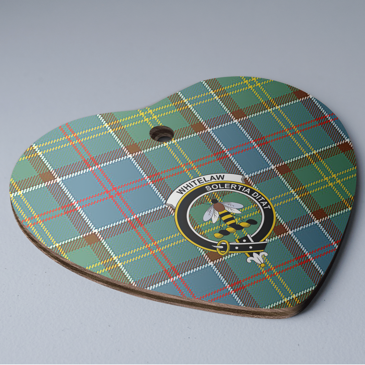 Clan Whitelaw Tartan Crest Heart Ceramic Ornament SM74 Whitelaw Tartan Tartan Christmas   