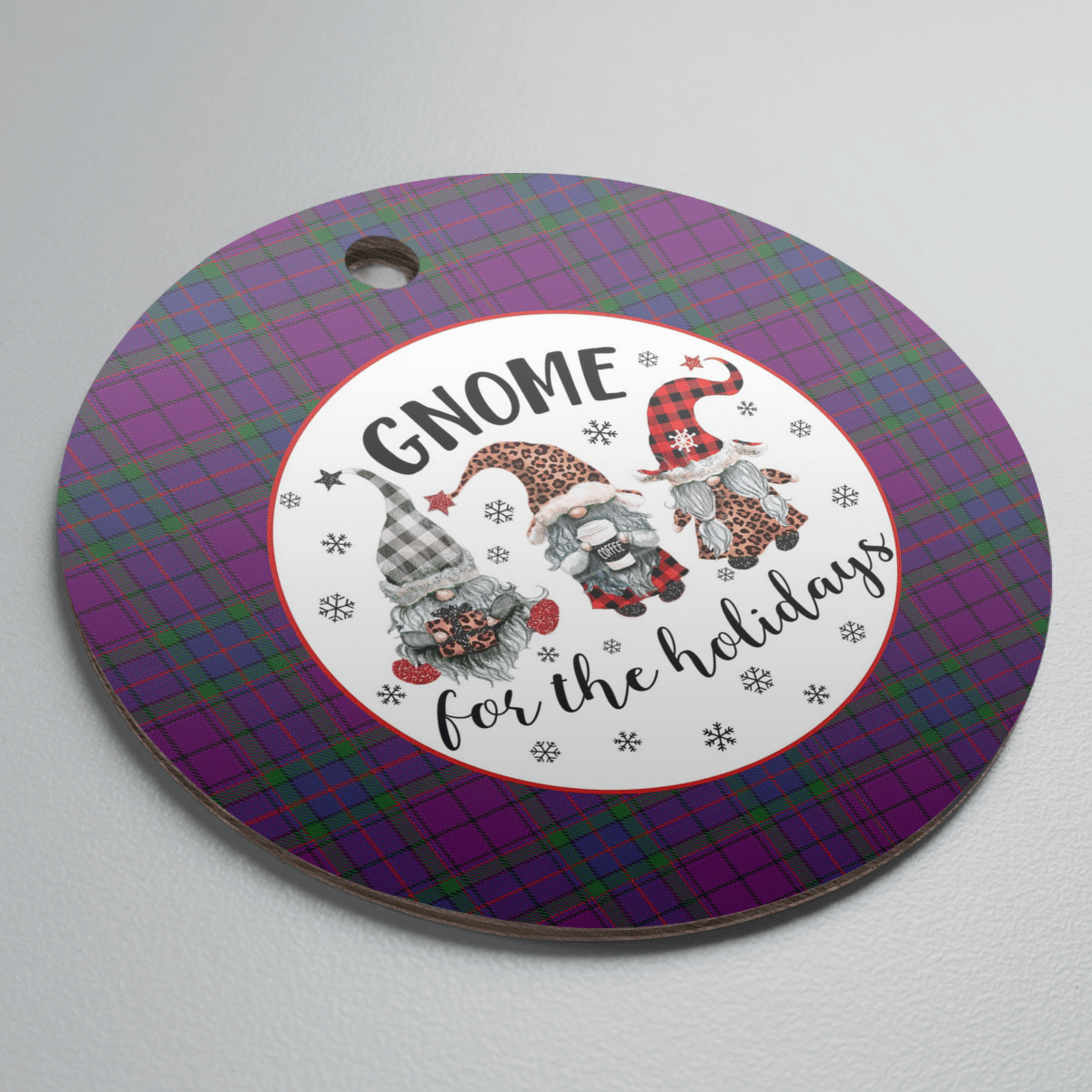 Clan Wardlaw Tartan Tartan Crest Gnome Round Ceramic Ornament KP16 Wardlaw Tartan Tartan Christmas   