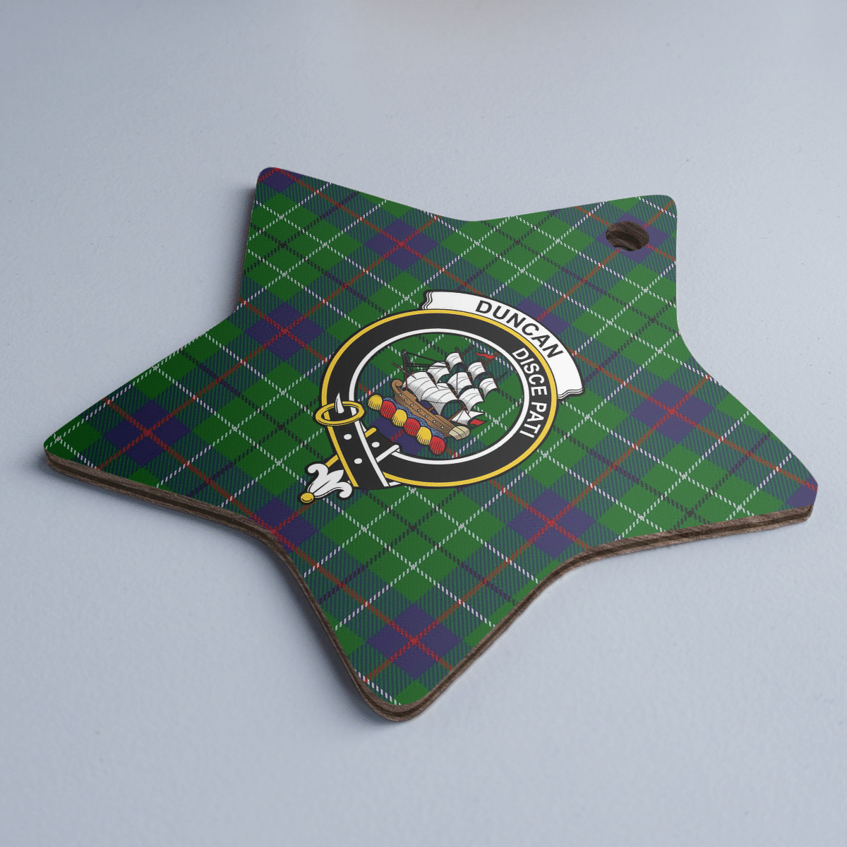 Clan Duncan Modern Tartan Crest Star Ceramic Ornament YC54 Duncan Modern Tartan Tartan Christmas   