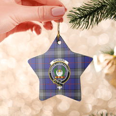 Clan Kinnaird Tartan Crest Star Ceramic Ornament OH82 Kinnaird Tartan Tartan Christmas   