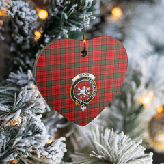 Clan Heron Tartan Crest Heart Ceramic Ornament OQ20 Heron Tartan Tartan Christmas   