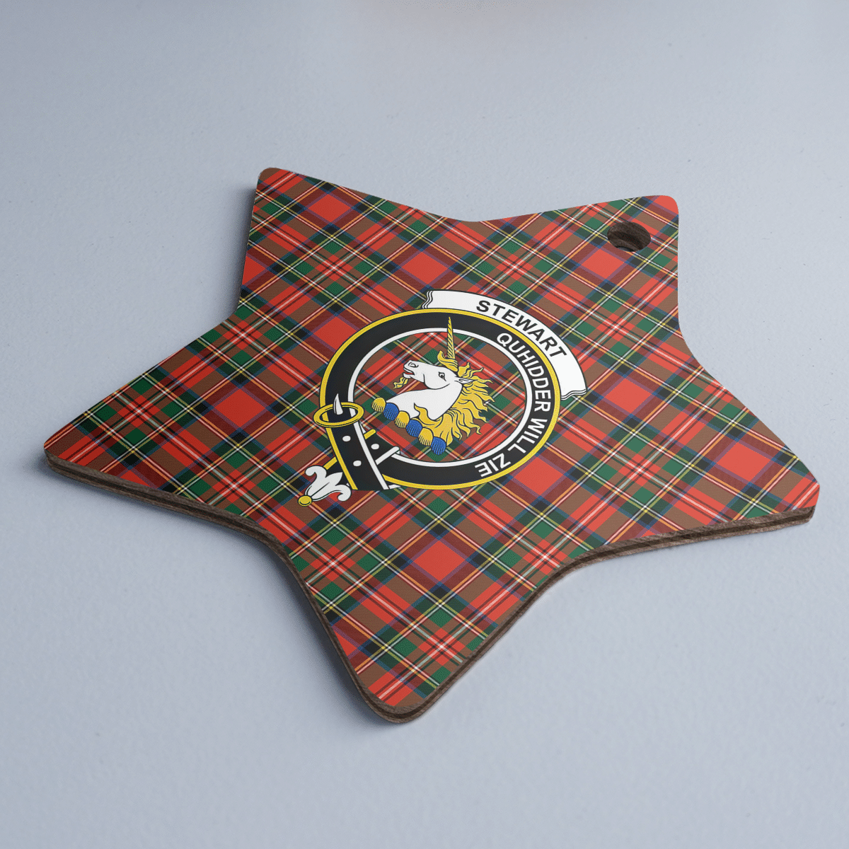 Clan Stewart (of Appin) Tartan Crest Star Ceramic Ornament RL64 Stewart (of Appin) Tartan Tartan Christmas   