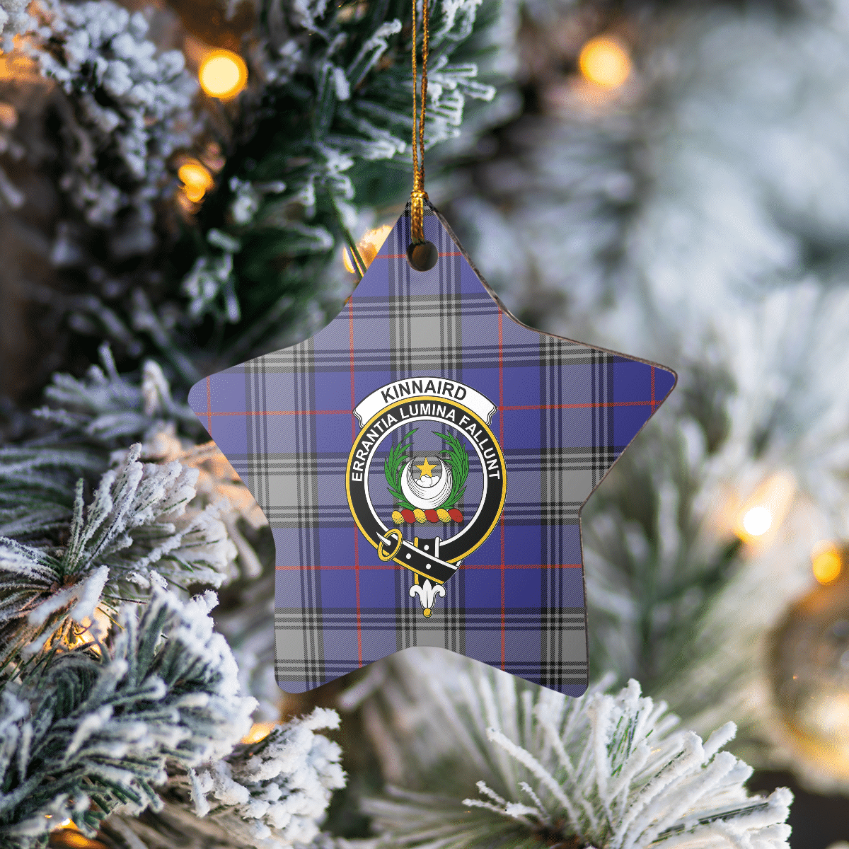 Clan Kinnaird Tartan Crest Star Ceramic Ornament OH82 Kinnaird Tartan Tartan Christmas   