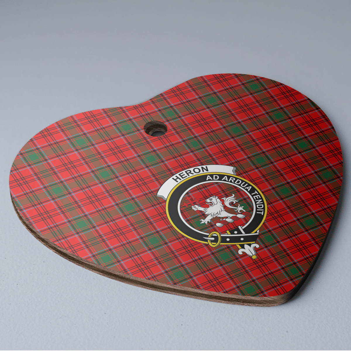 Clan Heron Tartan Crest Heart Ceramic Ornament OQ20 Heron Tartan Tartan Christmas   