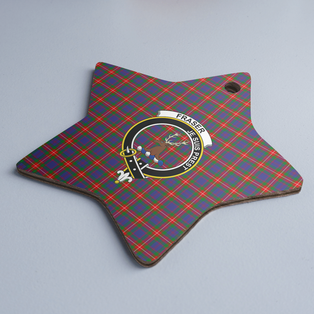 Clan Fraser of Lovat Tartan Crest Star Ceramic Ornament RR60 Fraser of Lovat Tartan Tartan Christmas   