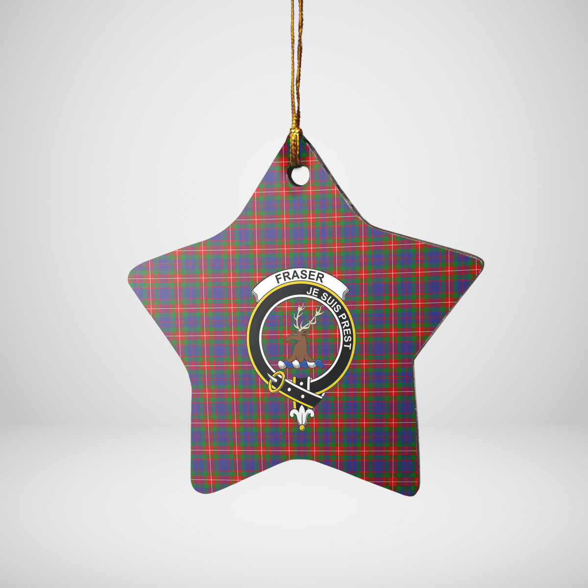 Clan Fraser of Lovat Tartan Crest Star Ceramic Ornament RR60 Fraser of Lovat Tartan Tartan Christmas   