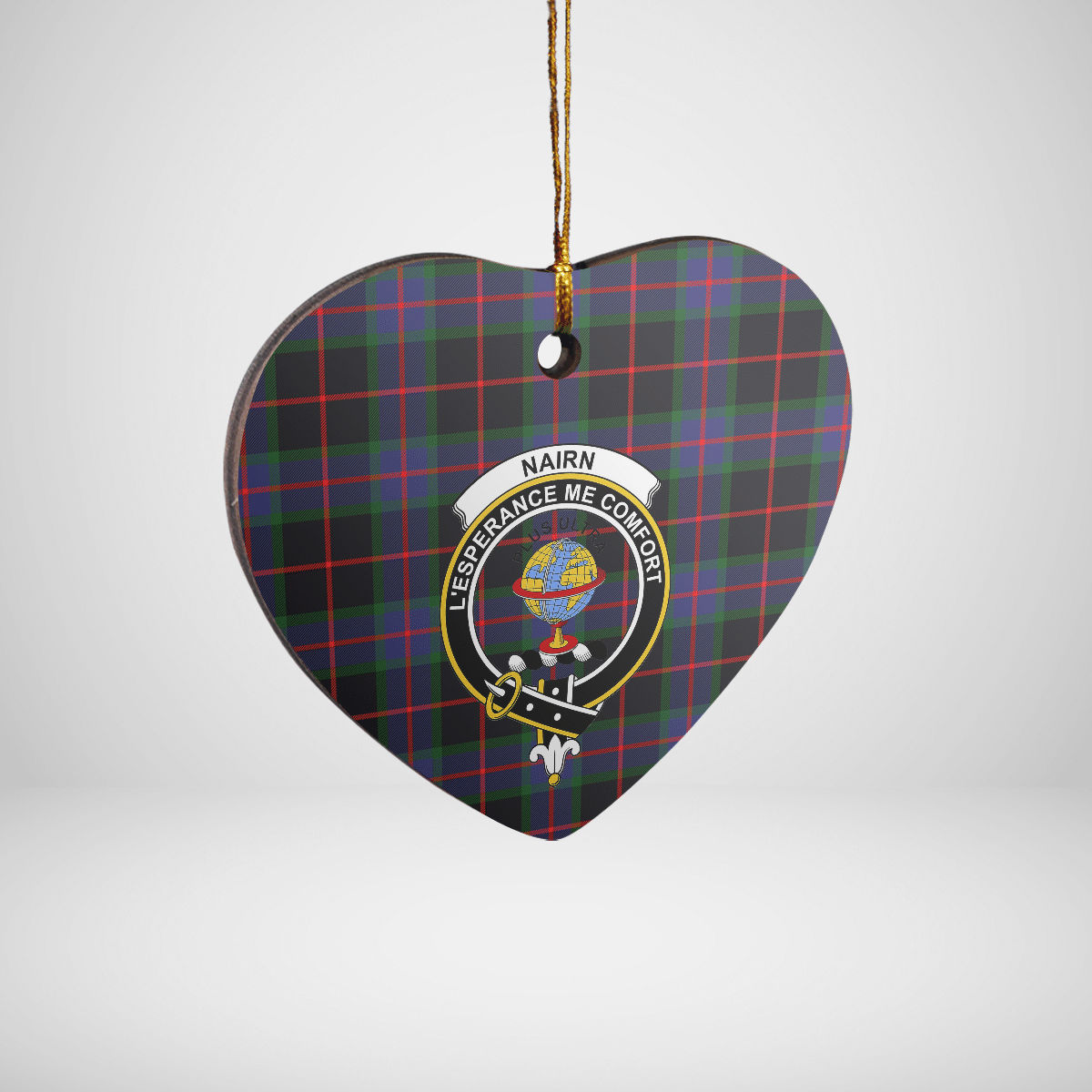 Clan Nairn Tartan Crest Heart Ceramic Ornament OI15 Nairn Tartan Tartan Christmas   