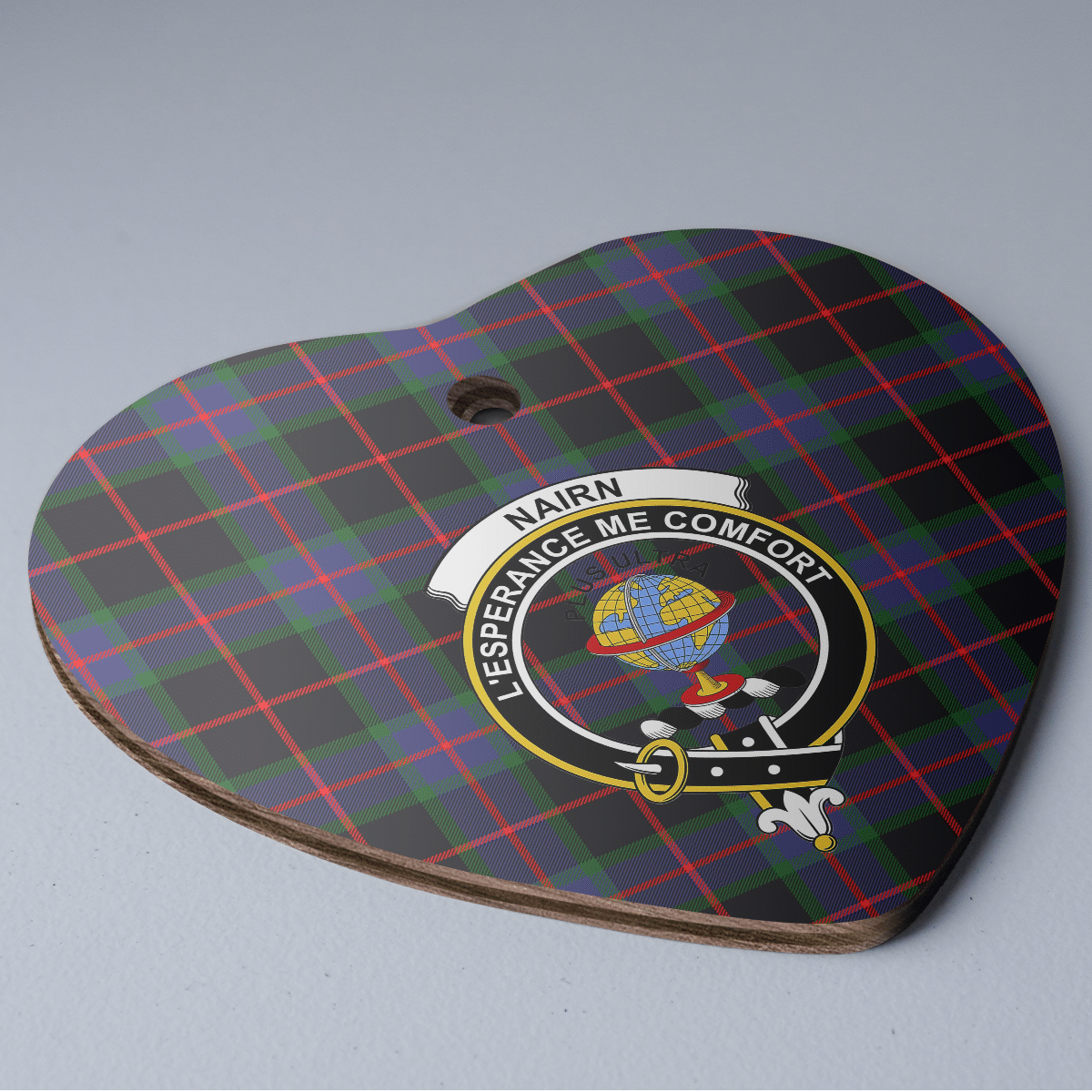 Clan Nairn Tartan Crest Heart Ceramic Ornament OI15 Nairn Tartan Tartan Christmas   