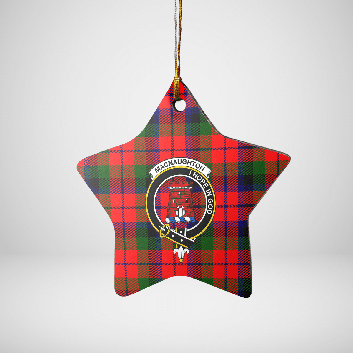 Clan MacNaughton Modern Tartan Crest Star Ceramic Ornament UN21 MacNaughton Modern Tartan Tartan Christmas   