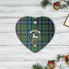 Clan Cochrane Ancient Tartan Crest Heart Ceramic Ornament CR17 Cochrane Ancient Tartan Tartan Christmas   