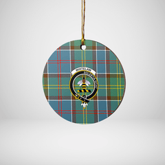 Clan Whitelaw Tartan Crest Round Ceramic Ornament AV14 Whitelaw Tartan Tartan Christmas   