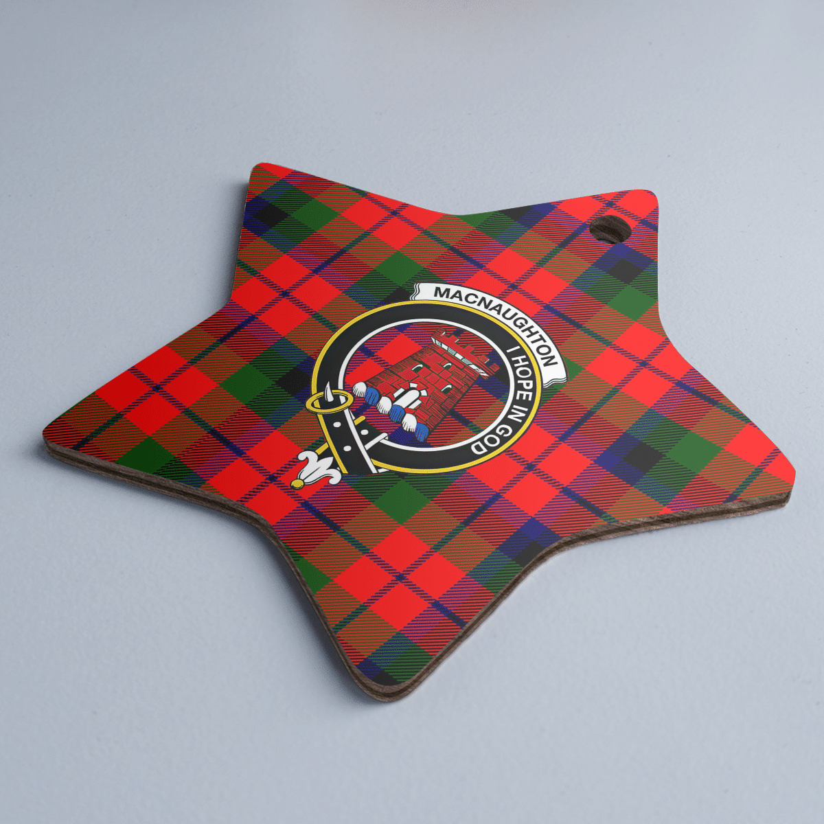 Clan MacNaughton Modern Tartan Crest Star Ceramic Ornament UN21 MacNaughton Modern Tartan Tartan Christmas   