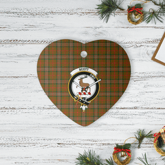 Clan Scott Brown Modern Tartan Crest Heart Ceramic Ornament VW70 Scott Brown Modern Tartan Tartan Christmas   