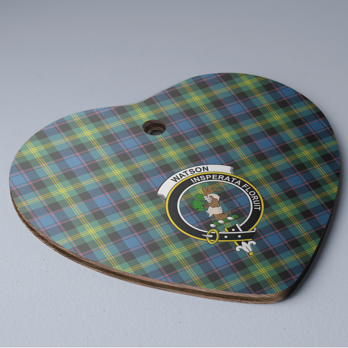 Clan Watson Ancient Tartan Crest Heart Ceramic Ornament IQ98 Watson Ancient Tartan Tartan Christmas   