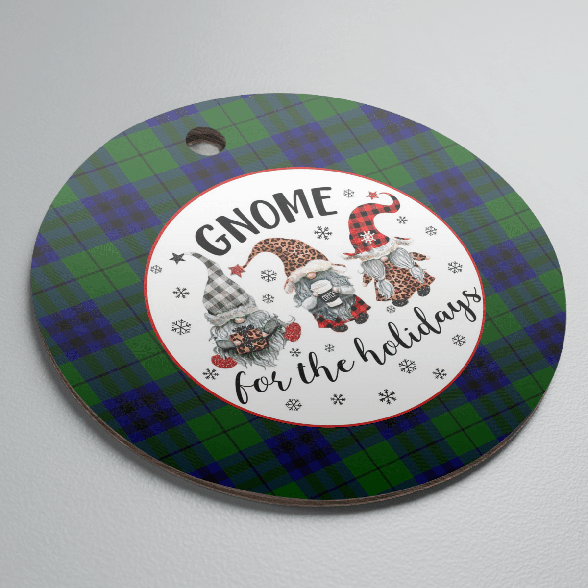 Clan Keith Modern Tartan Tartan Crest Gnome Round Ceramic Ornament AD20 Keith Modern Tartan Tartan Christmas   