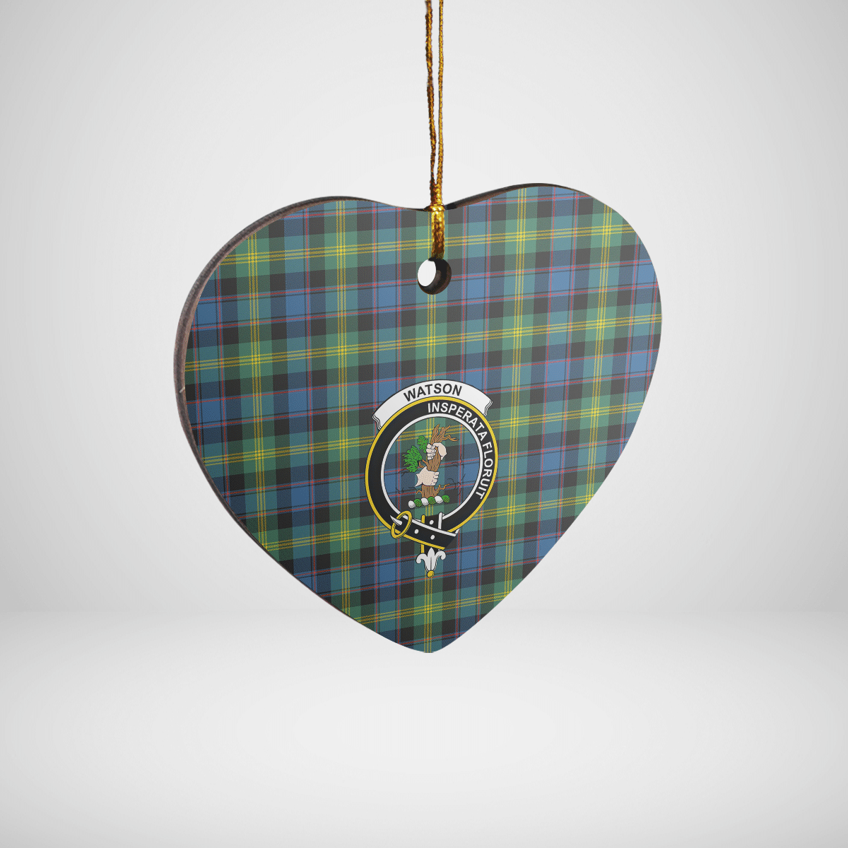 Clan Watson Ancient Tartan Crest Heart Ceramic Ornament IQ98 Watson Ancient Tartan Tartan Christmas   