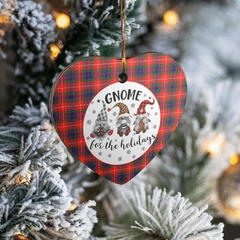 Clan Fraser Lovat Modern Tartan Tartan Crest Gnome Heart Ceramic Ornament KM95 Fraser Lovat Modern Tartan Tartan Christmas   