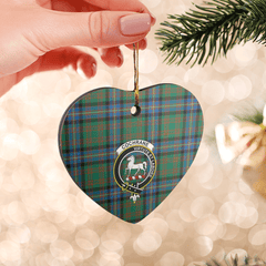 Clan Cochrane Ancient Tartan Crest Heart Ceramic Ornament CR17 Cochrane Ancient Tartan Tartan Christmas   