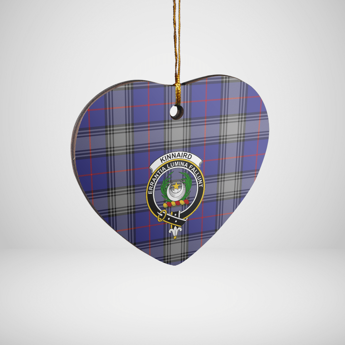 Clan Kinnaird Tartan Crest Heart Ceramic Ornament FU98 Kinnaird Tartan Tartan Christmas   