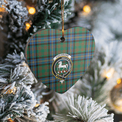 Clan Cochrane Ancient Tartan Crest Heart Ceramic Ornament CR17 Cochrane Ancient Tartan Tartan Christmas   