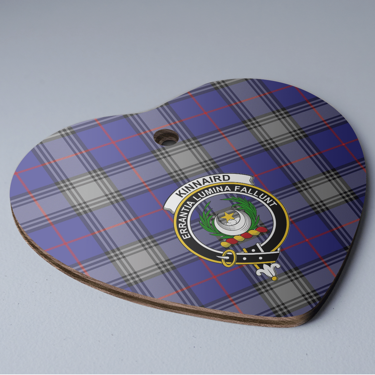 Clan Kinnaird Tartan Crest Heart Ceramic Ornament FU98 Kinnaird Tartan Tartan Christmas   