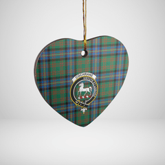 Clan Cochrane Ancient Tartan Crest Heart Ceramic Ornament CR17 Cochrane Ancient Tartan Tartan Christmas   